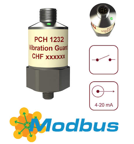 PCH 1232 compact temperature and vibration monitor with Modbus integration